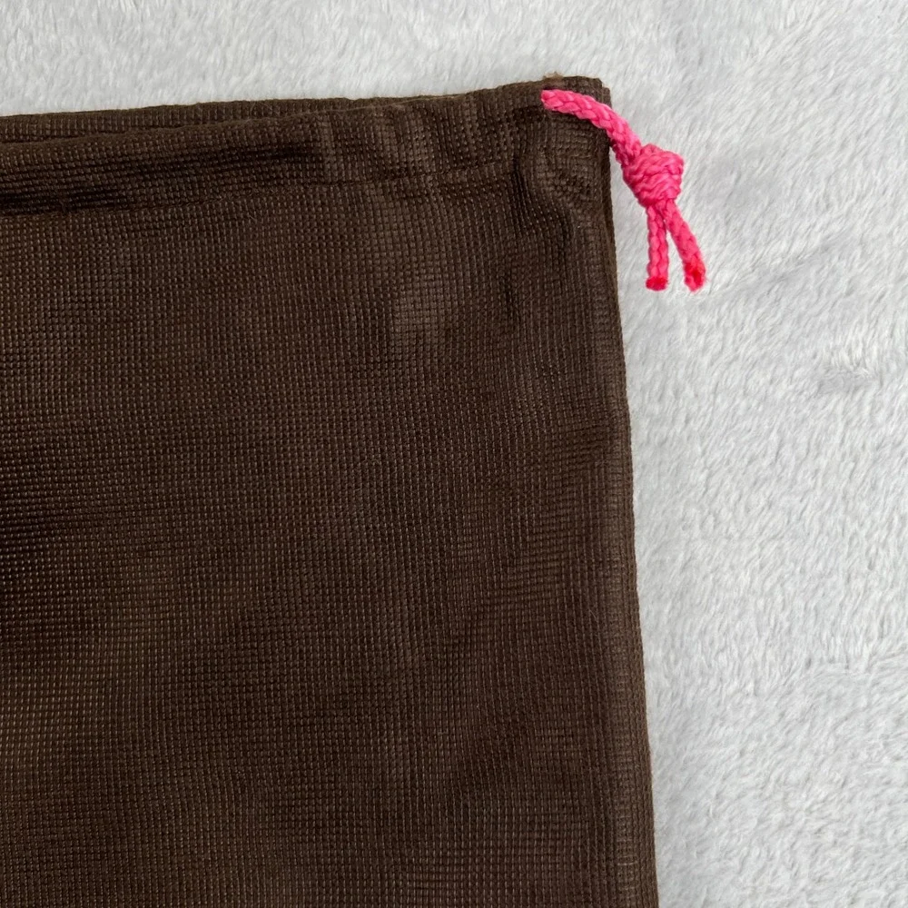 Kate Spade Original XL Brown Drawstring Dust Bag 27x19 Pink Cord Gold Logo Cover